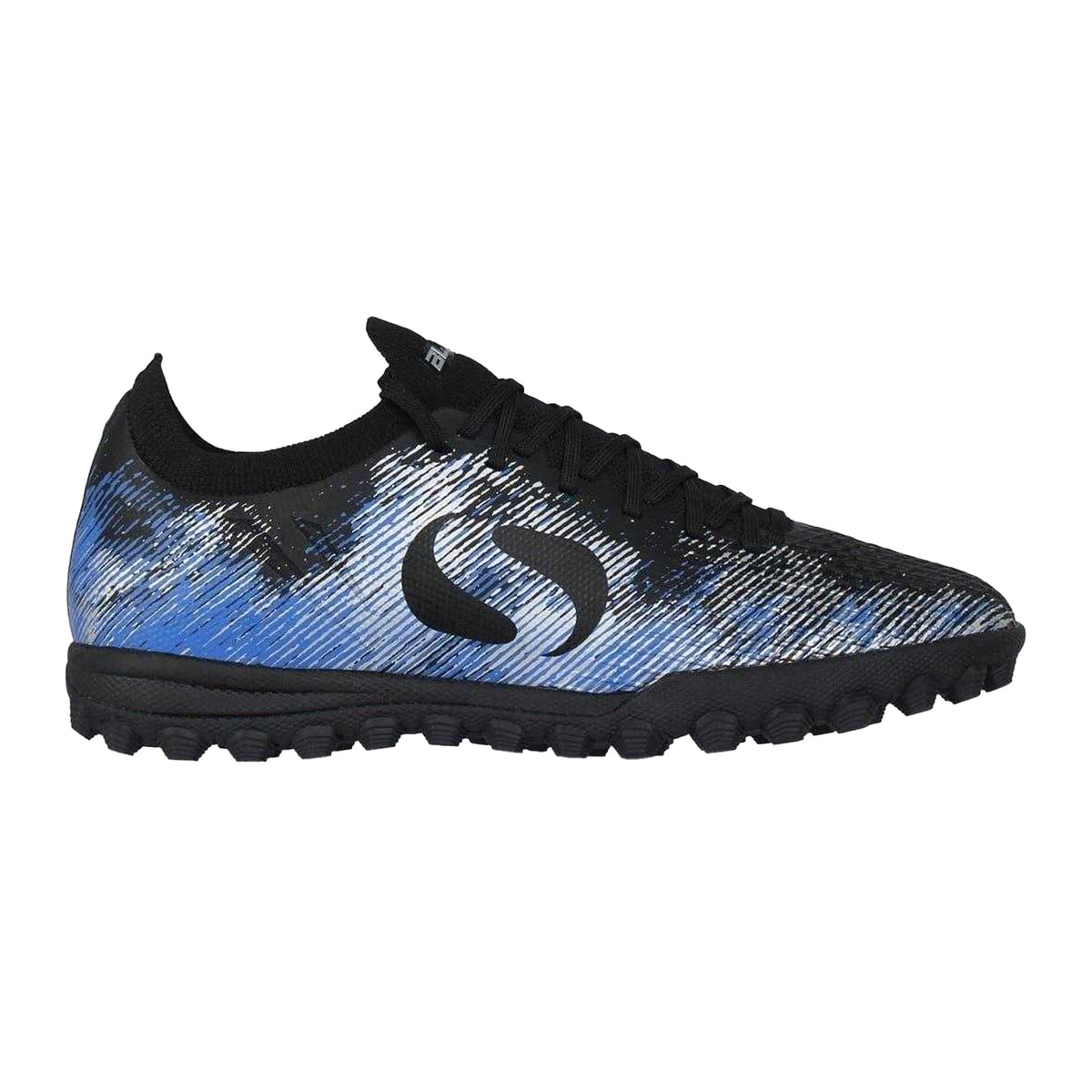 Black-Blue - Front - Sondico Childrens-Kids Blaze Astro Turf Trainers