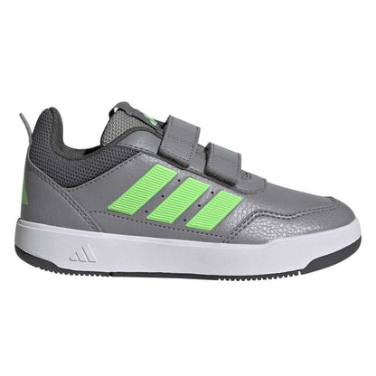 Grey-Green - Front - Adidas Boys Tensaur Hook and Loop Trainers