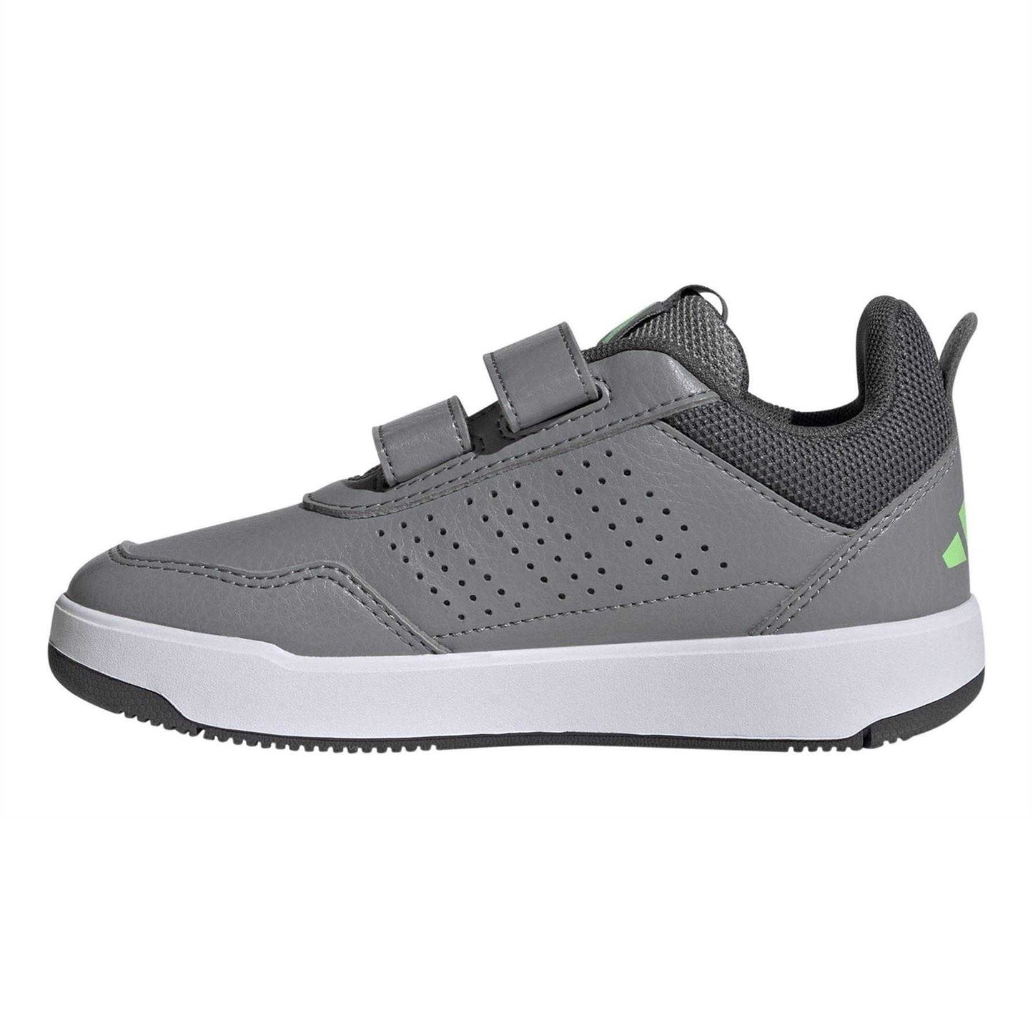 Grey-Green - Side - Adidas Boys Tensaur Hook and Loop Trainers