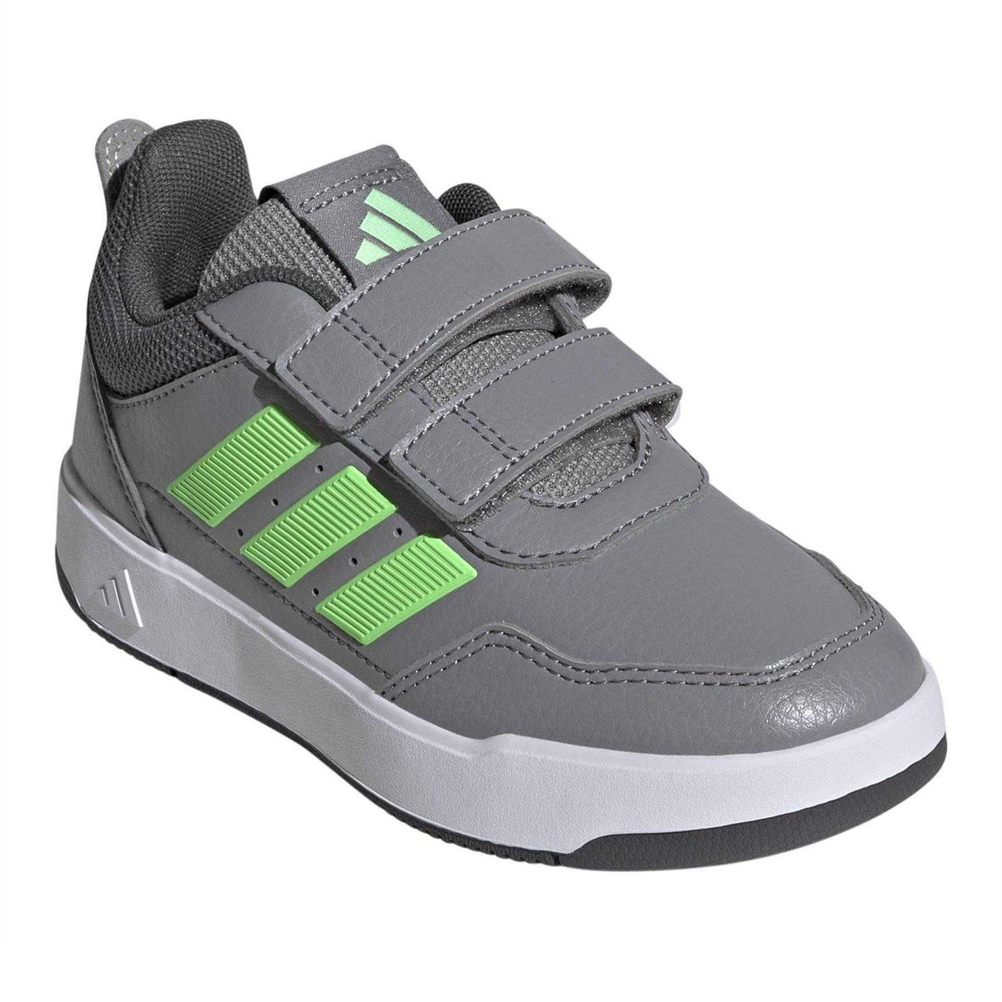 Grey-Green - Pack Shot - Adidas Boys Tensaur Hook and Loop Trainers