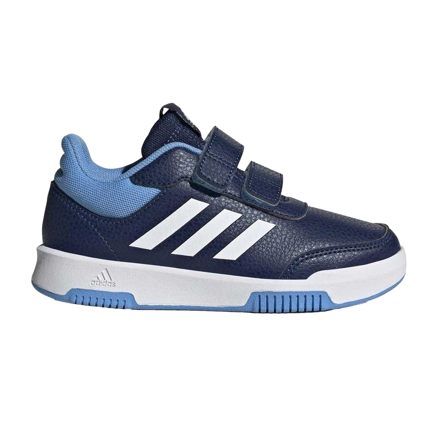 Navy-White - Front - Adidas Boys Tensaur Hook and Loop Trainers
