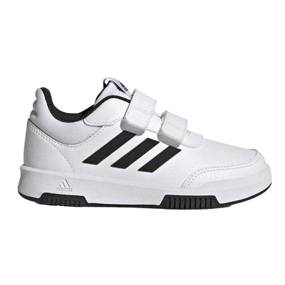 White-Black - Front - Adidas Boys Tensaur Hook and Loop Trainers