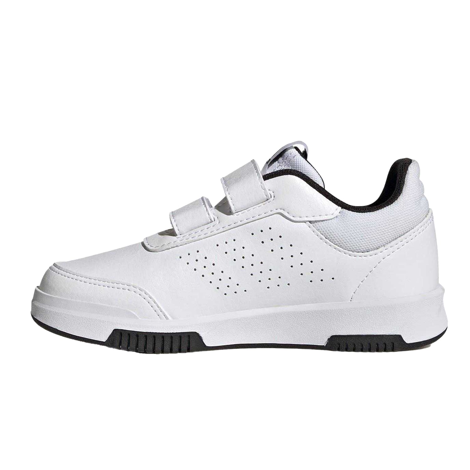 White-Black - Side - Adidas Boys Tensaur Hook and Loop Trainers