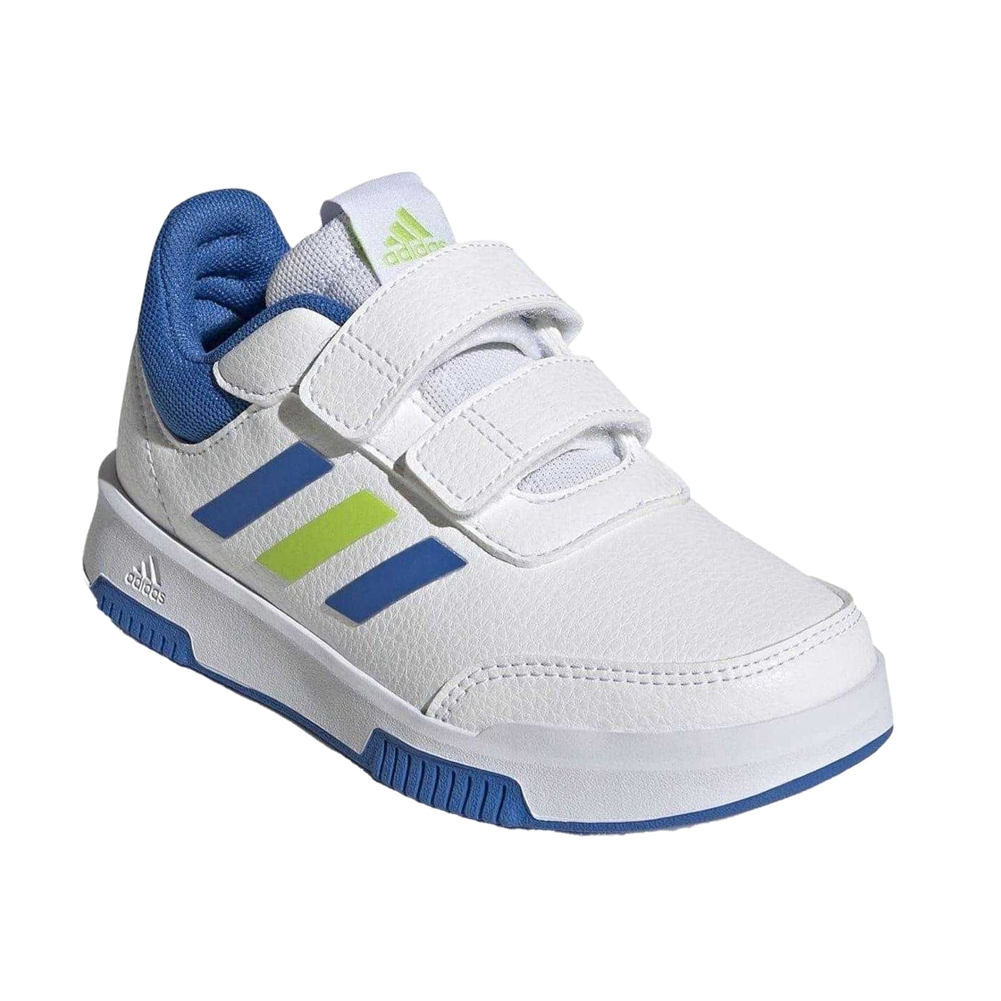 White-Royal Blue - Pack Shot - Adidas Boys Tensaur Hook and Loop Trainers