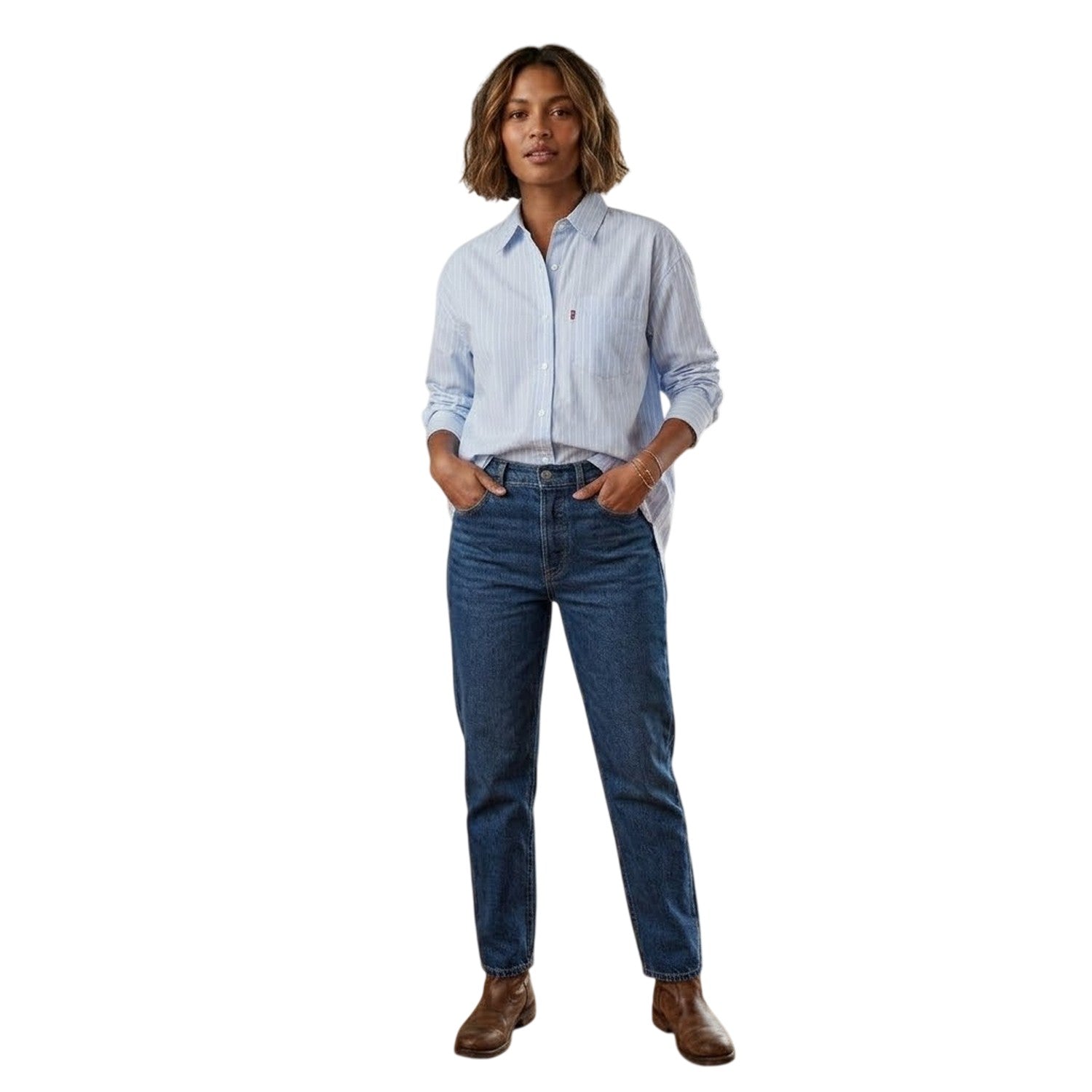 Beautiful Blue - Side - Levis Womens-Ladies Lola Oxford Long-Sleeved Button-Down Shirt