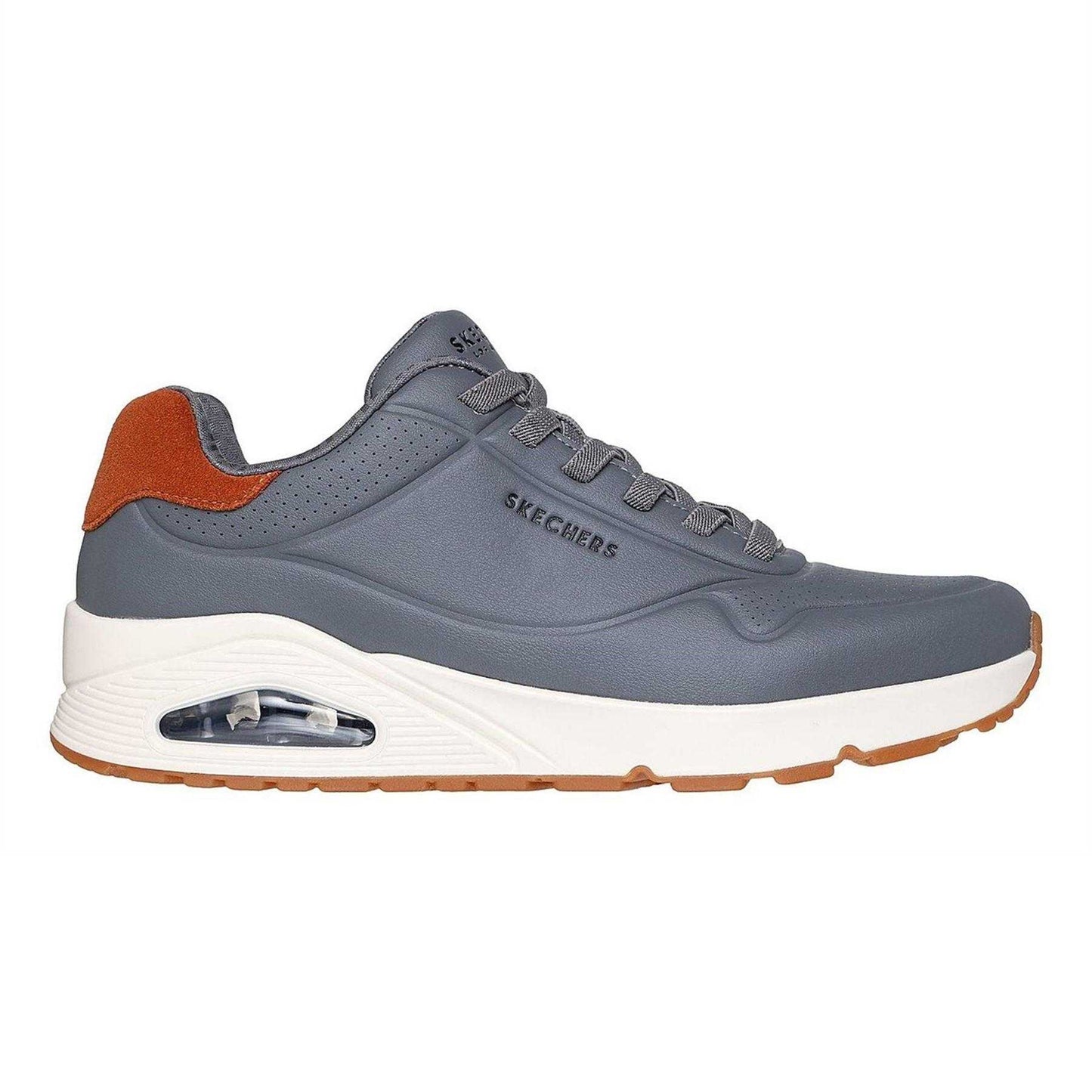 Charcoal - Front - Skechers Mens Uno Stand On Air Skech-Air Trainers