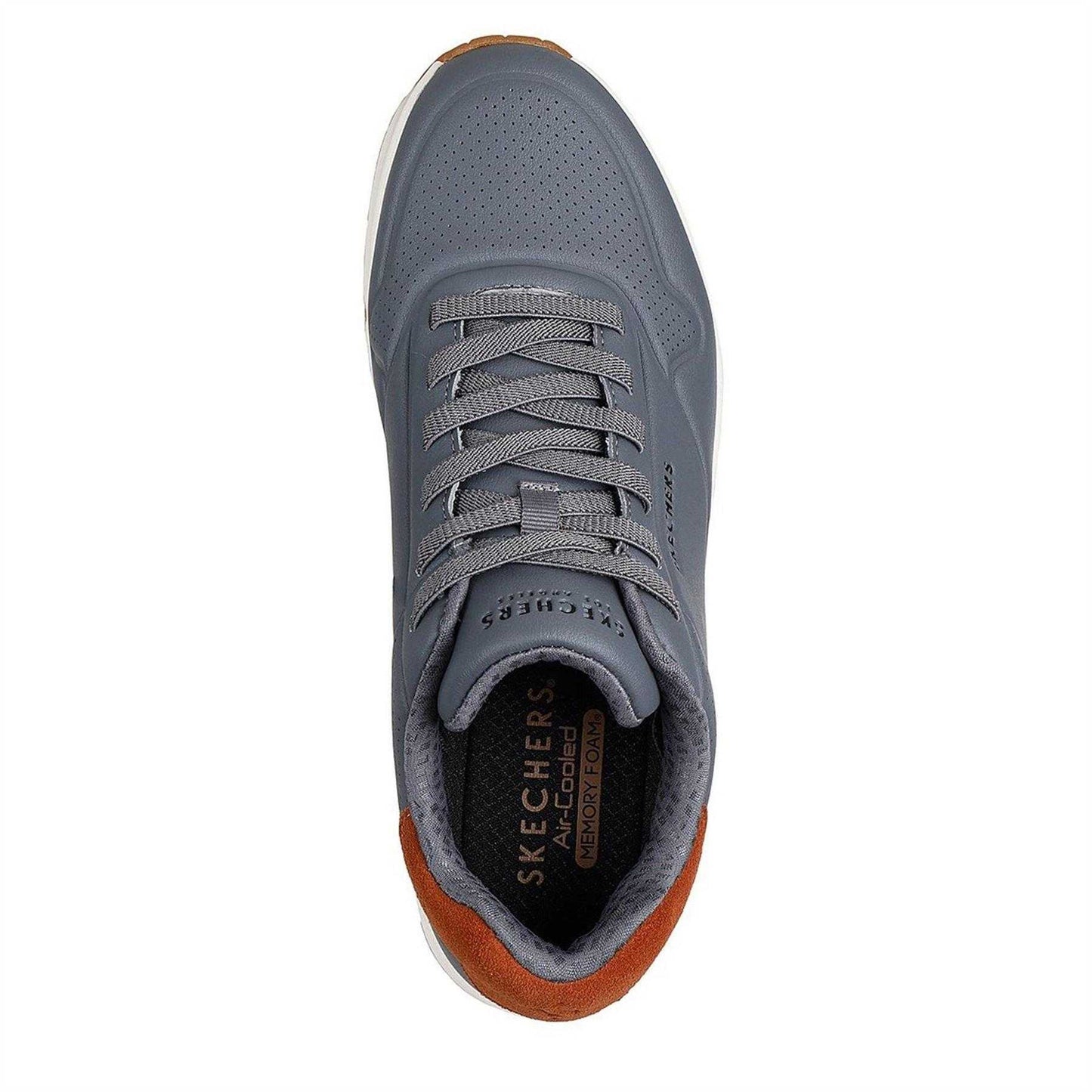 Charcoal - Side - Skechers Mens Uno Stand On Air Skech-Air Trainers