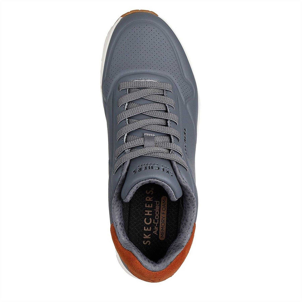 Charcoal - Side - Skechers Mens Uno Stand On Air Skech-Air Trainers
