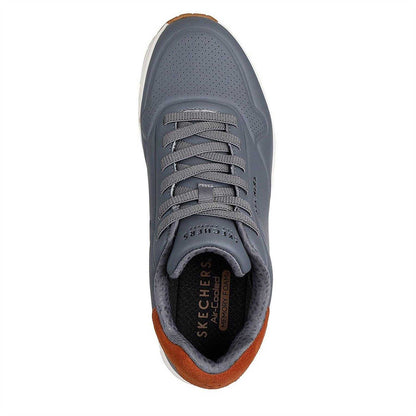 Charcoal - Side - Skechers Mens Uno Stand On Air Skech-Air Trainers