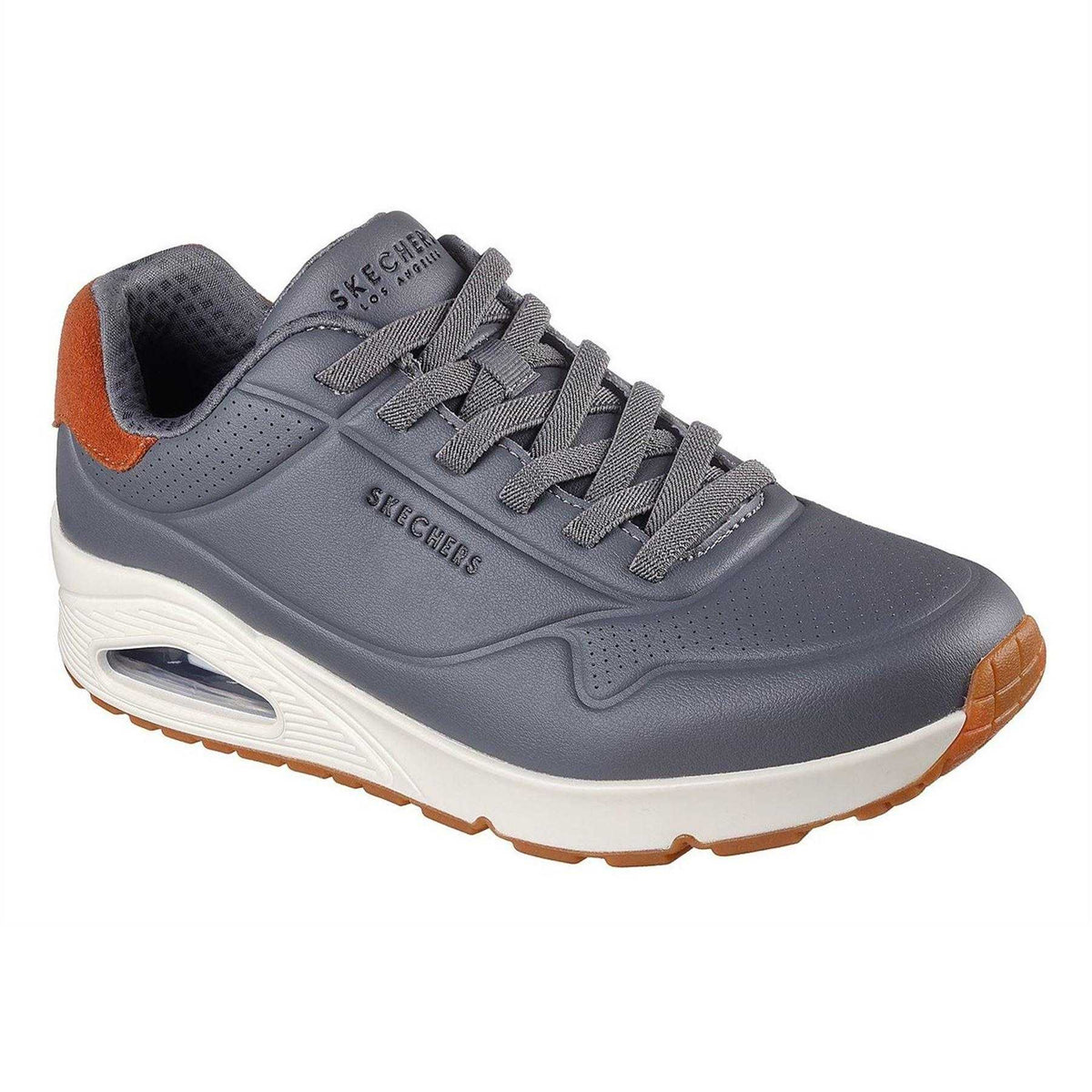 Charcoal - Pack Shot - Skechers Mens Uno Stand On Air Skech-Air Trainers