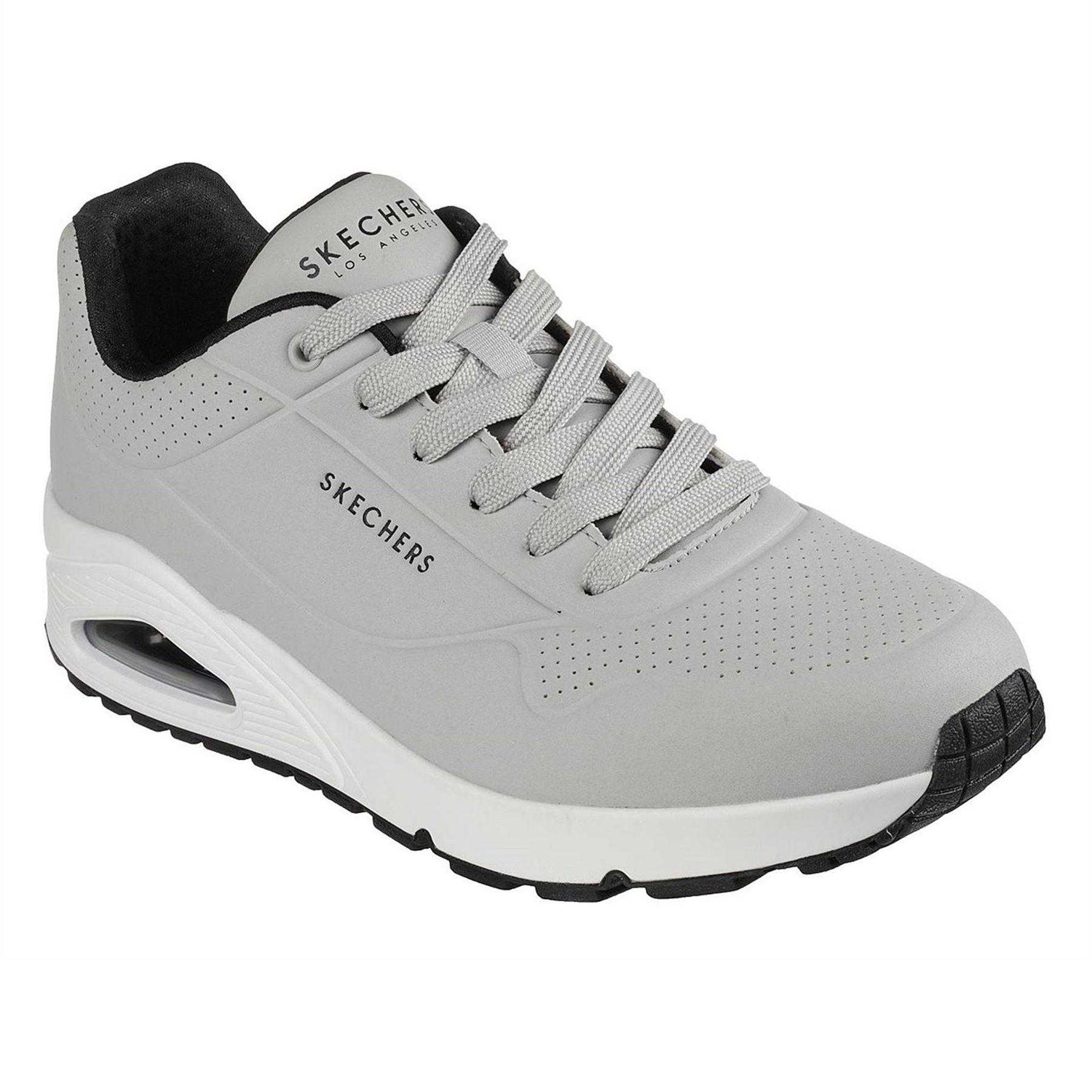 Light Grey - Pack Shot - Skechers Mens Uno Stand On Air Skech-Air Trainers