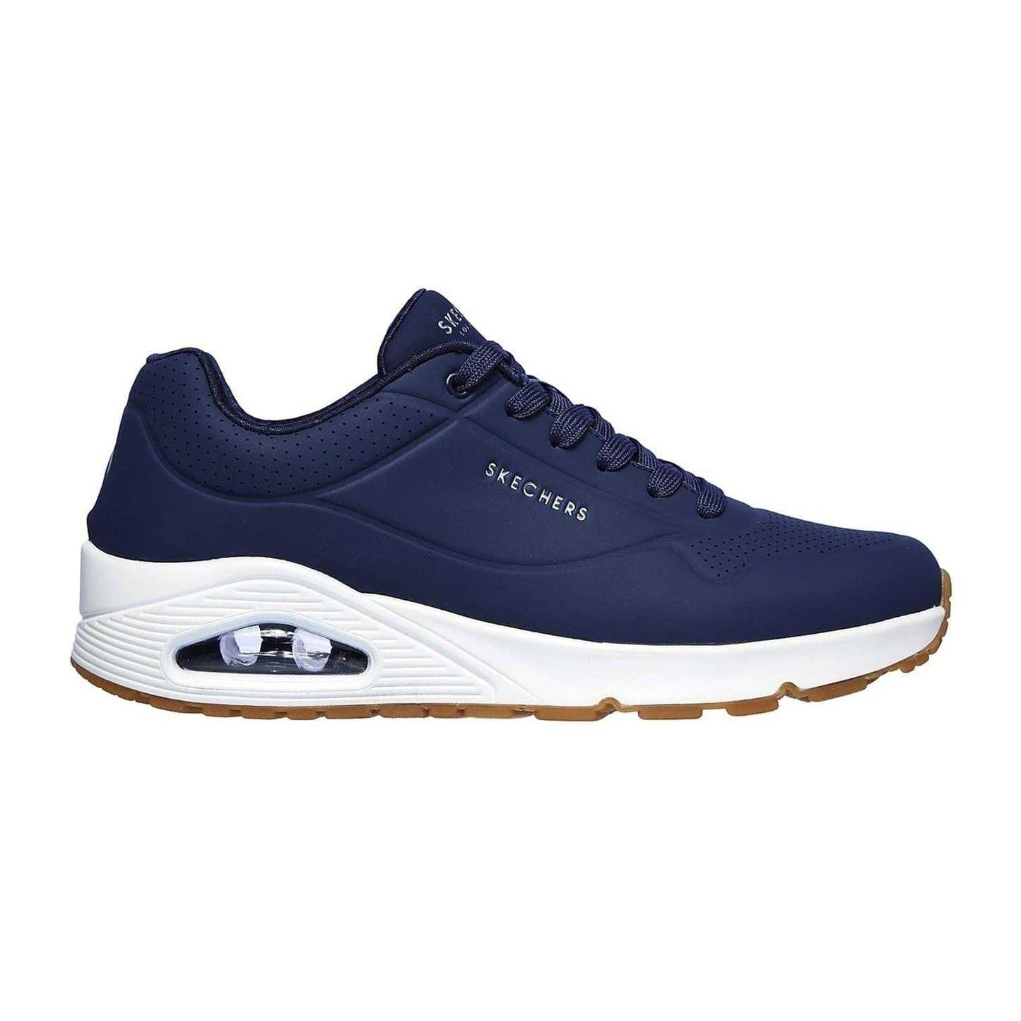 Navy - Front - Skechers Mens Uno Stand On Air Skech-Air Trainers