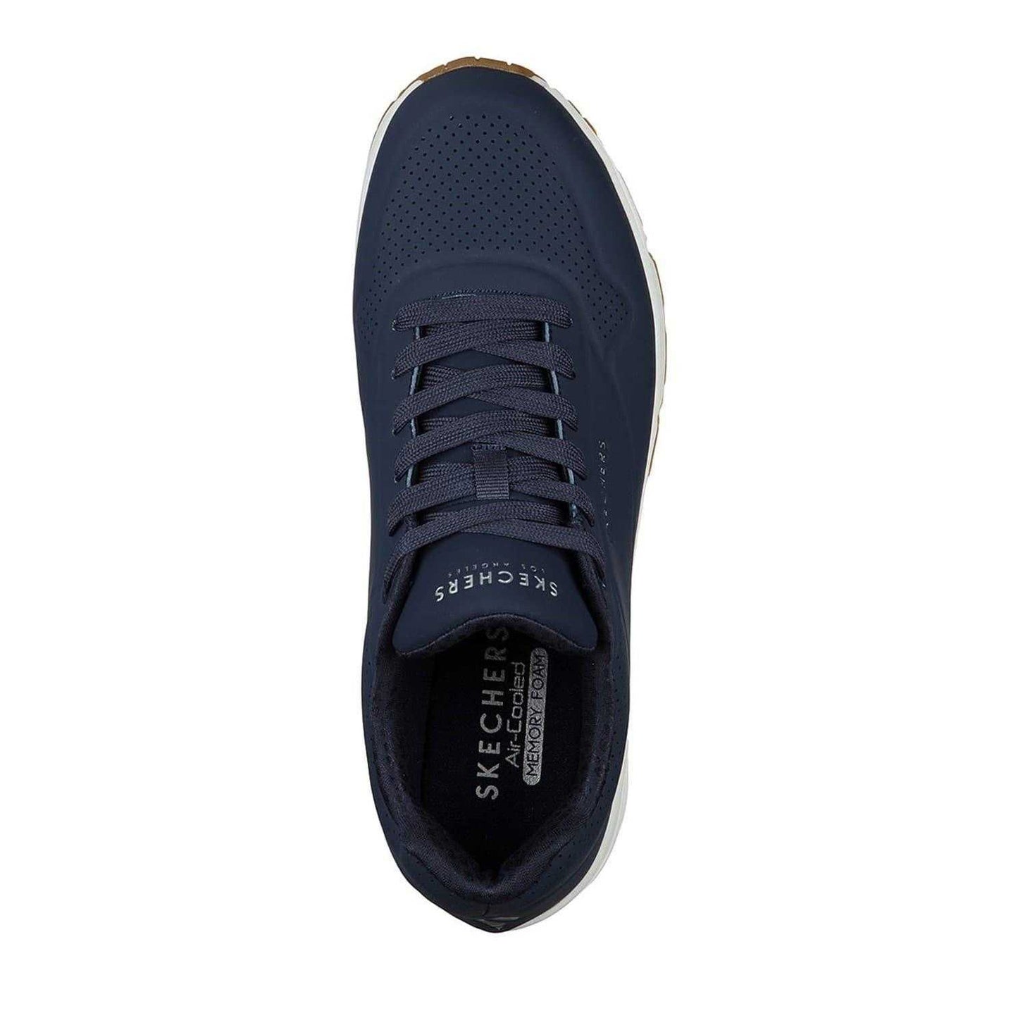 Navy - Side - Skechers Mens Uno Stand On Air Skech-Air Trainers