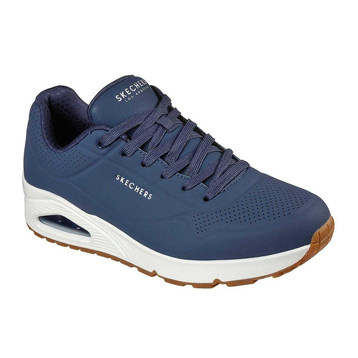 Navy - Pack Shot - Skechers Mens Uno Stand On Air Skech-Air Trainers