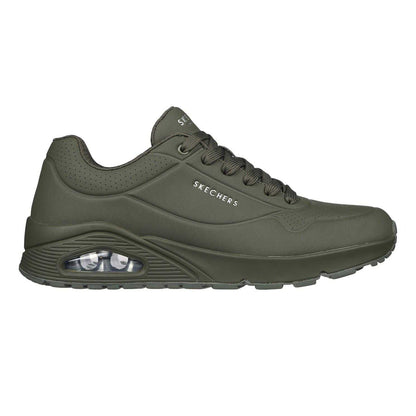 Olive - Front - Skechers Mens Uno Stand On Air Skech-Air Trainers