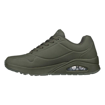 Olive - Back - Skechers Mens Uno Stand On Air Skech-Air Trainers