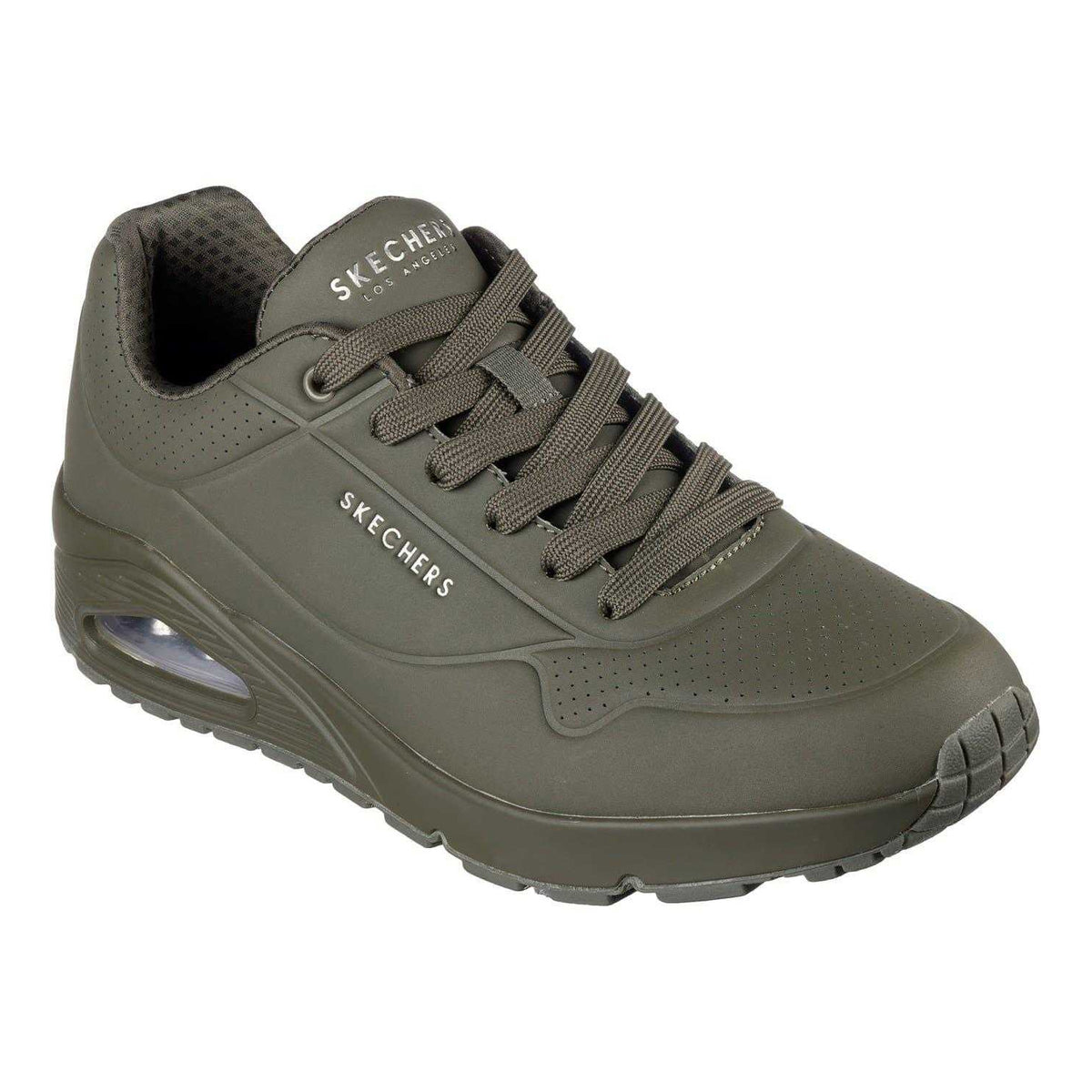 Olive - Pack Shot - Skechers Mens Uno Stand On Air Skech-Air Trainers