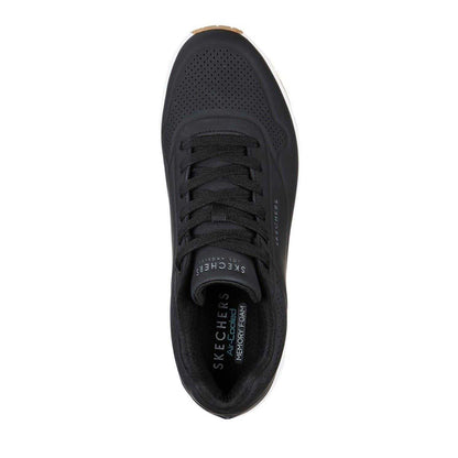 Black-White - Side - Skechers Mens Uno Stand On Air Skech-Air Trainers