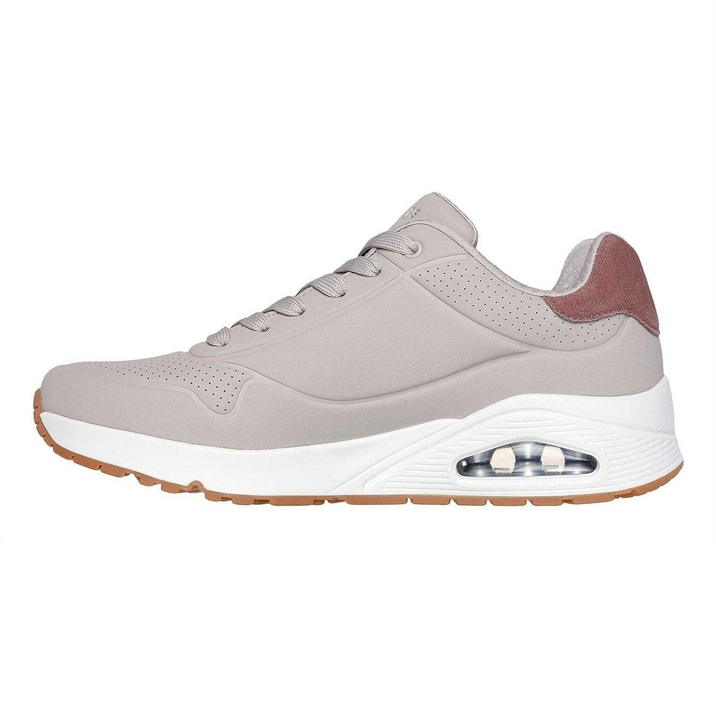 Taupe - Back - Skechers Mens Uno Stand On Air Skech-Air Trainers