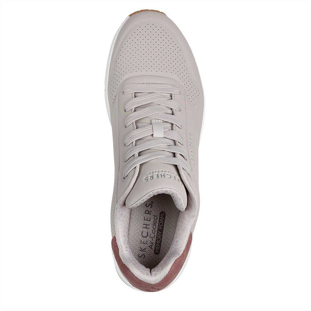 Taupe - Side - Skechers Mens Uno Stand On Air Skech-Air Trainers
