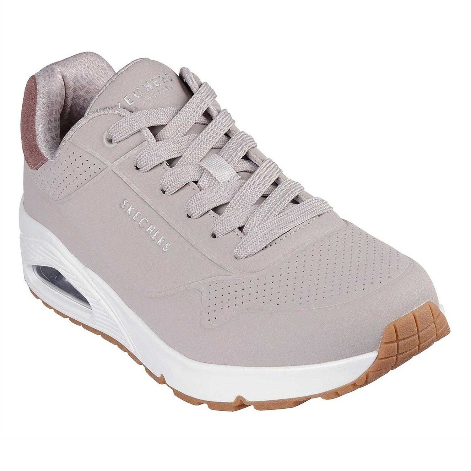 Taupe - Pack Shot - Skechers Mens Uno Stand On Air Skech-Air Trainers