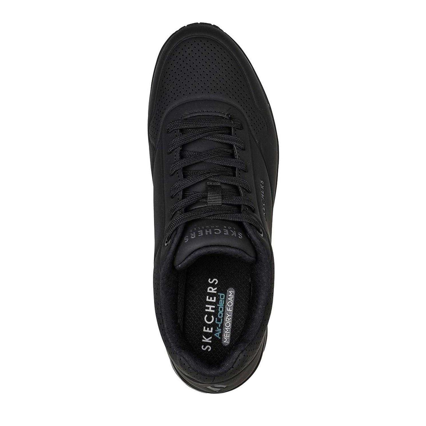 Triple Black - Side - Skechers Mens Uno Stand On Air Skech-Air Trainers