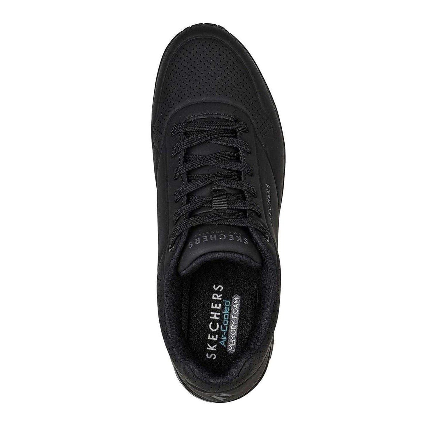 Triple Black - Side - Skechers Mens Uno Stand On Air Skech-Air Trainers