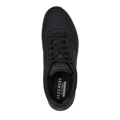 Triple Black - Side - Skechers Mens Uno Stand On Air Skech-Air Trainers