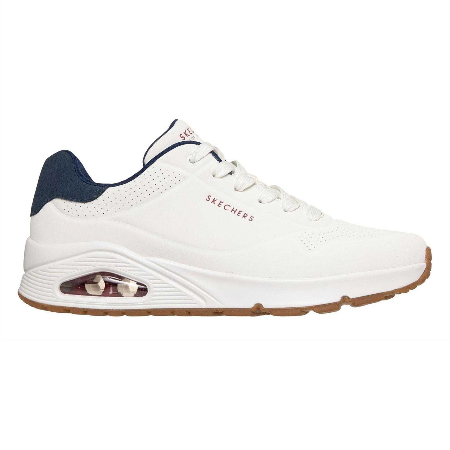 White - Front - Skechers Mens Uno Stand On Air Skech-Air Trainers