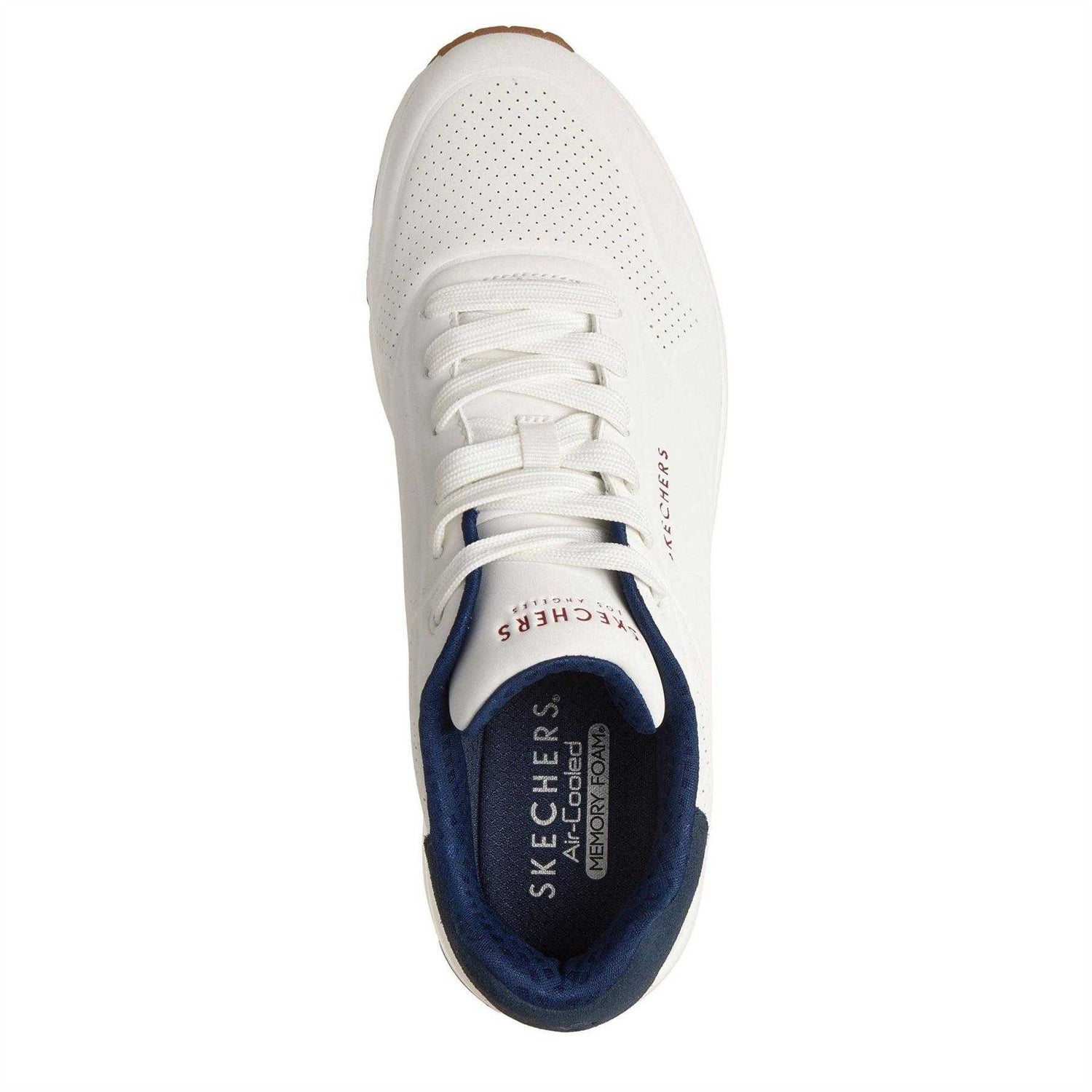 White - Side - Skechers Mens Uno Stand On Air Skech-Air Trainers