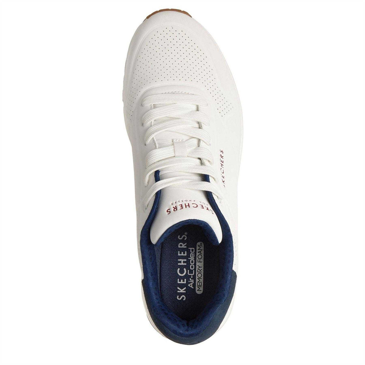 White - Side - Skechers Mens Uno Stand On Air Skech-Air Trainers