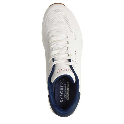 White - Side - Skechers Mens Uno Stand On Air Skech-Air Trainers