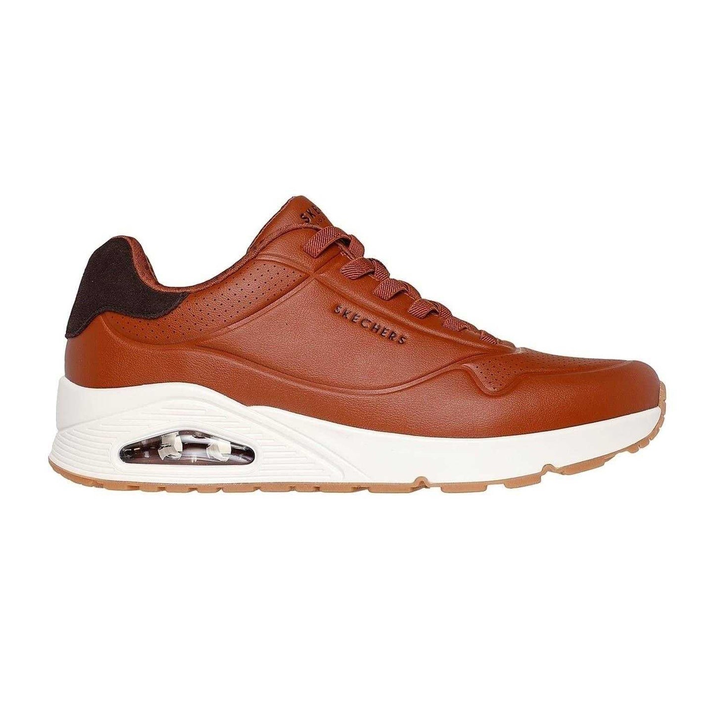 Brown - Front - Skechers Mens Uno Stand On Air Skech-Air Trainers