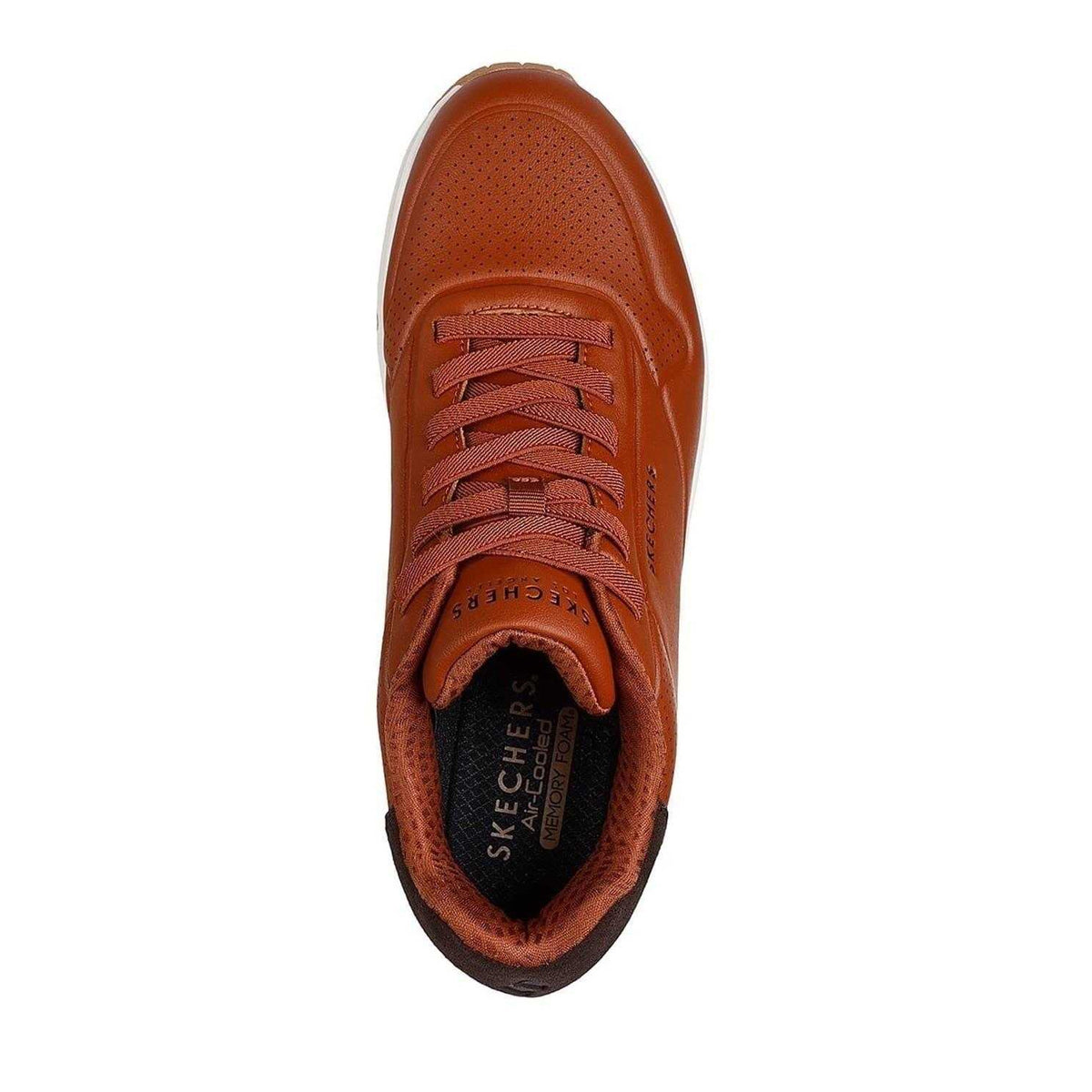 Brown - Side - Skechers Mens Uno Stand On Air Skech-Air Trainers
