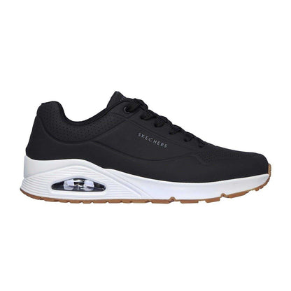 Black-White - Front - Skechers Mens Uno Stand On Air Skech-Air Trainers