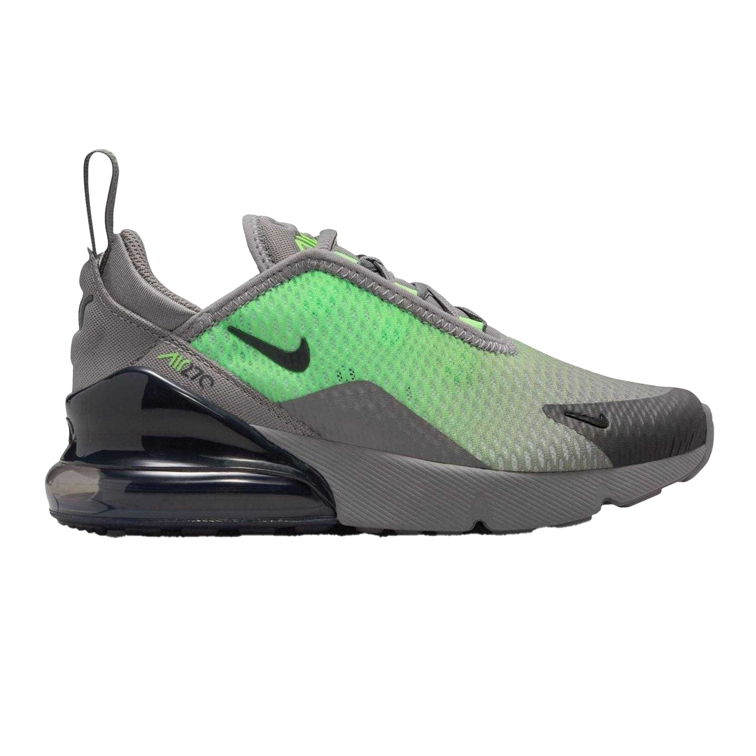 Grey-Volt - Front - Nike Childrens-Kids Air Max 270 Trainers