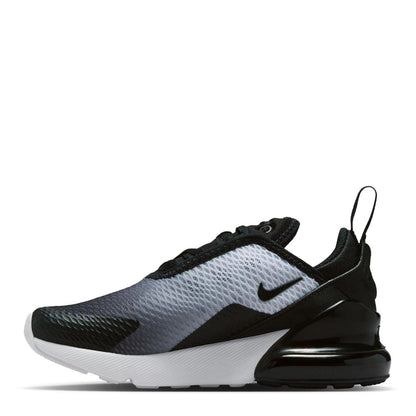 Black-White-Grey - Back - Nike Childrens-Kids Air Max 270 Trainers