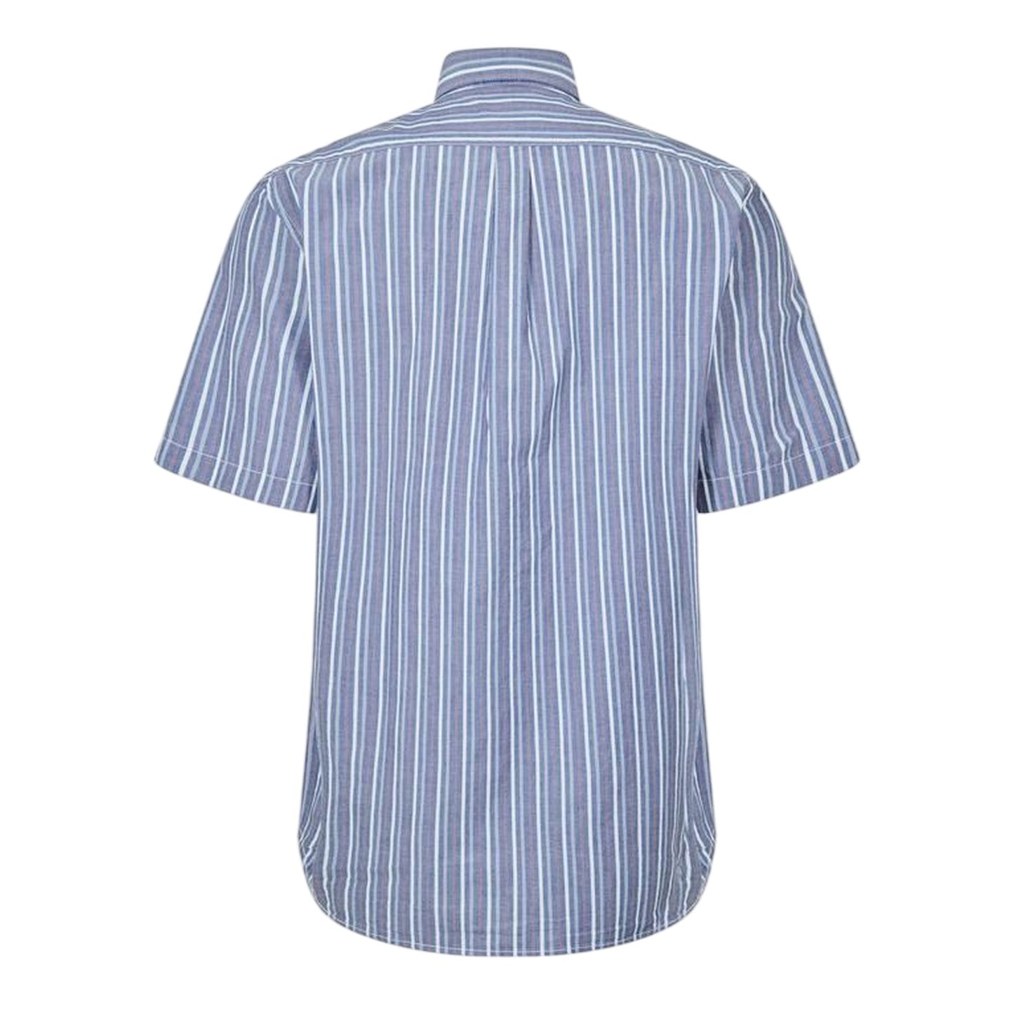 Dark Denim - Back - Timberland Mens Striped Short-Sleeved Button-Down Shirt