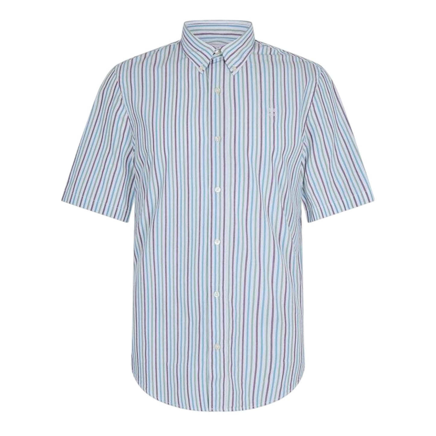 White - Front - Timberland Mens Striped Short-Sleeved Button-Down Shirt