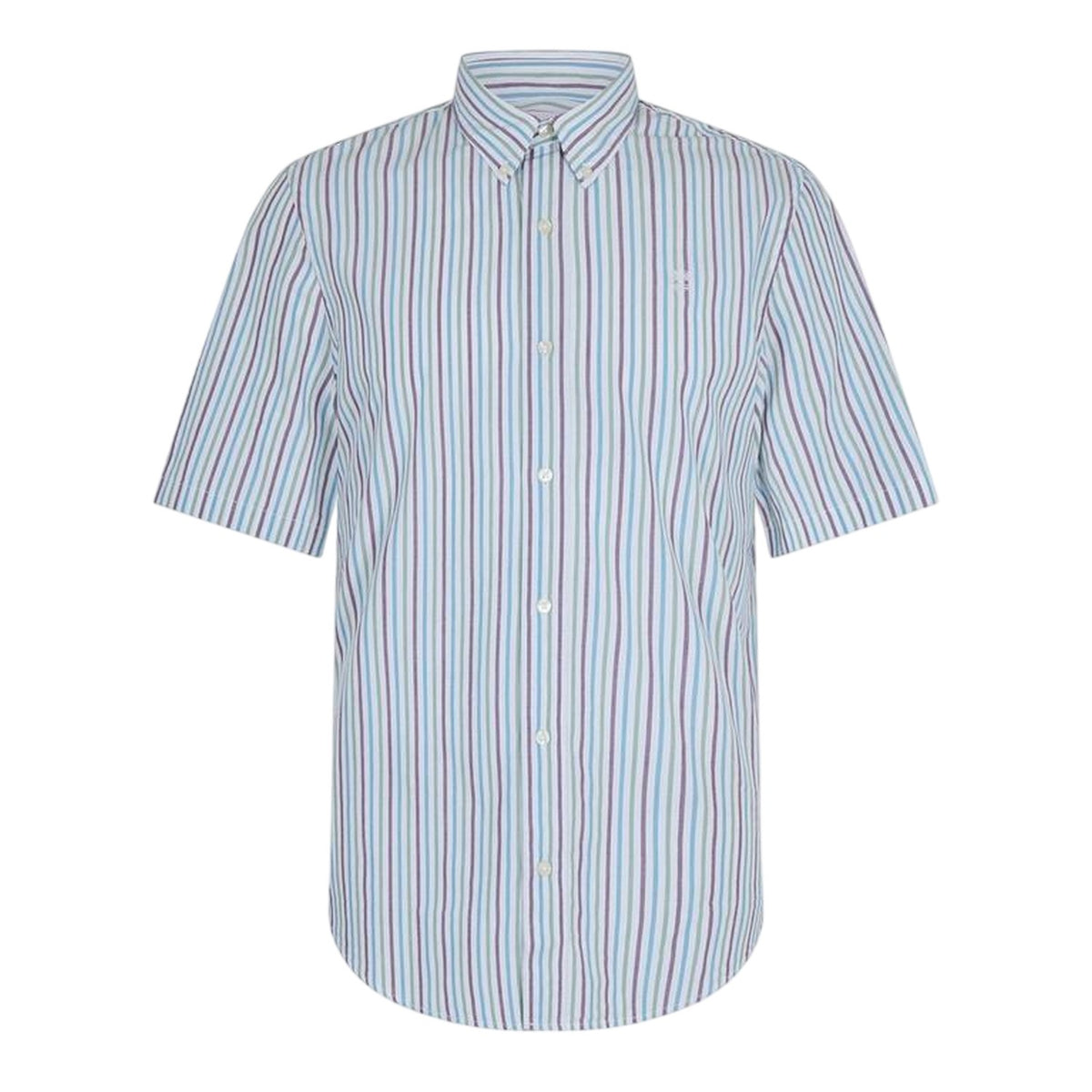 White - Front - Timberland Mens Striped Short-Sleeved Button-Down Shirt