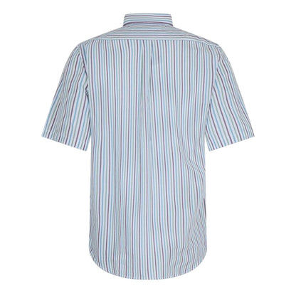 White - Back - Timberland Mens Striped Short-Sleeved Button-Down Shirt