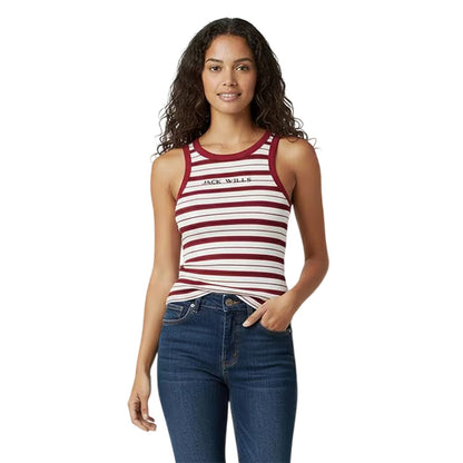 Red - Side - Jack Wills Womens-Ladies Striped Slim Tank Top