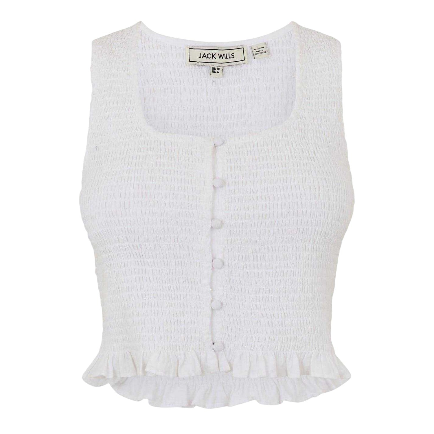 Vintage White - Front - Jack Wills Womens-Ladies Cotton Sleeveless Tank Top