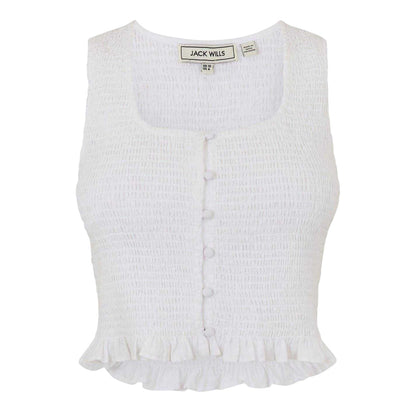 Vintage White - Front - Jack Wills Womens-Ladies Cotton Sleeveless Tank Top