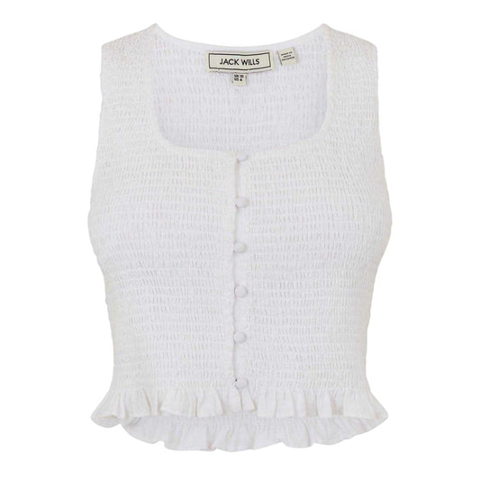 Vintage White - Front - Jack Wills Womens-Ladies Cotton Sleeveless Tank Top