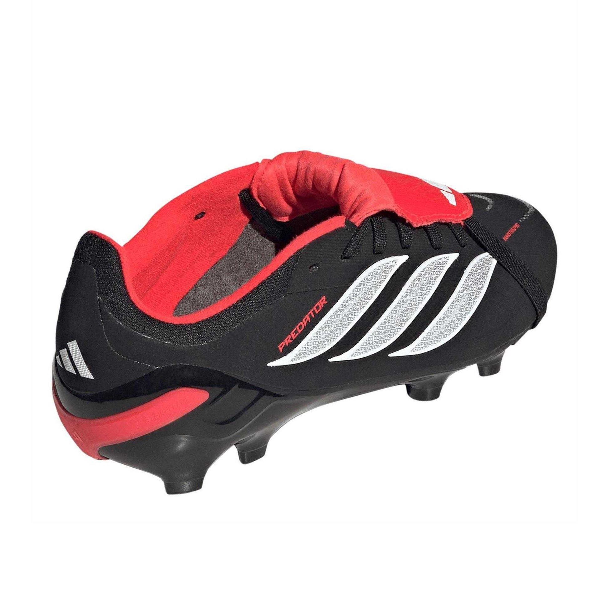 Black-Red - Back - Predator Childrens-Kids Predator Elite Firm Ground Football Boots