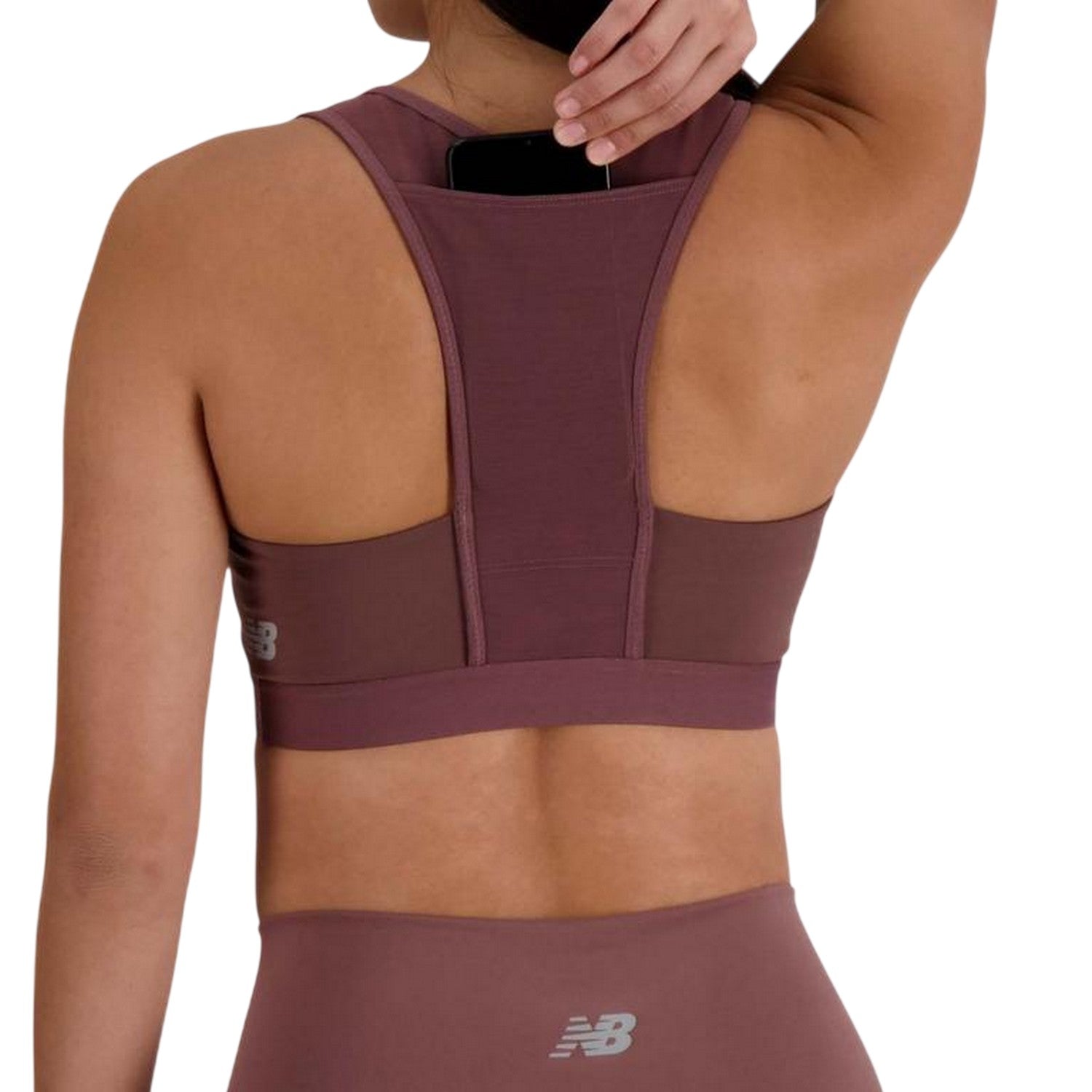 Purple - Side - New Balance Womens-Ladies Medium Impact Sports Bra