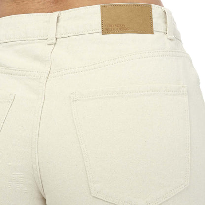 Ecru - Side - Vero Moda Womens-Ladies Zuri Denim High Rise Loose Shorts