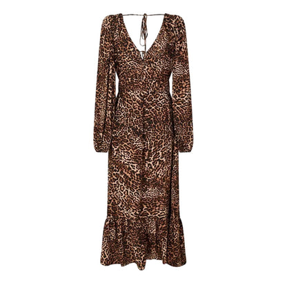 Multicoloured - Back - Nobody´s Child Womens-Ladies Samntha Leopard Print V Neck Midi Dress