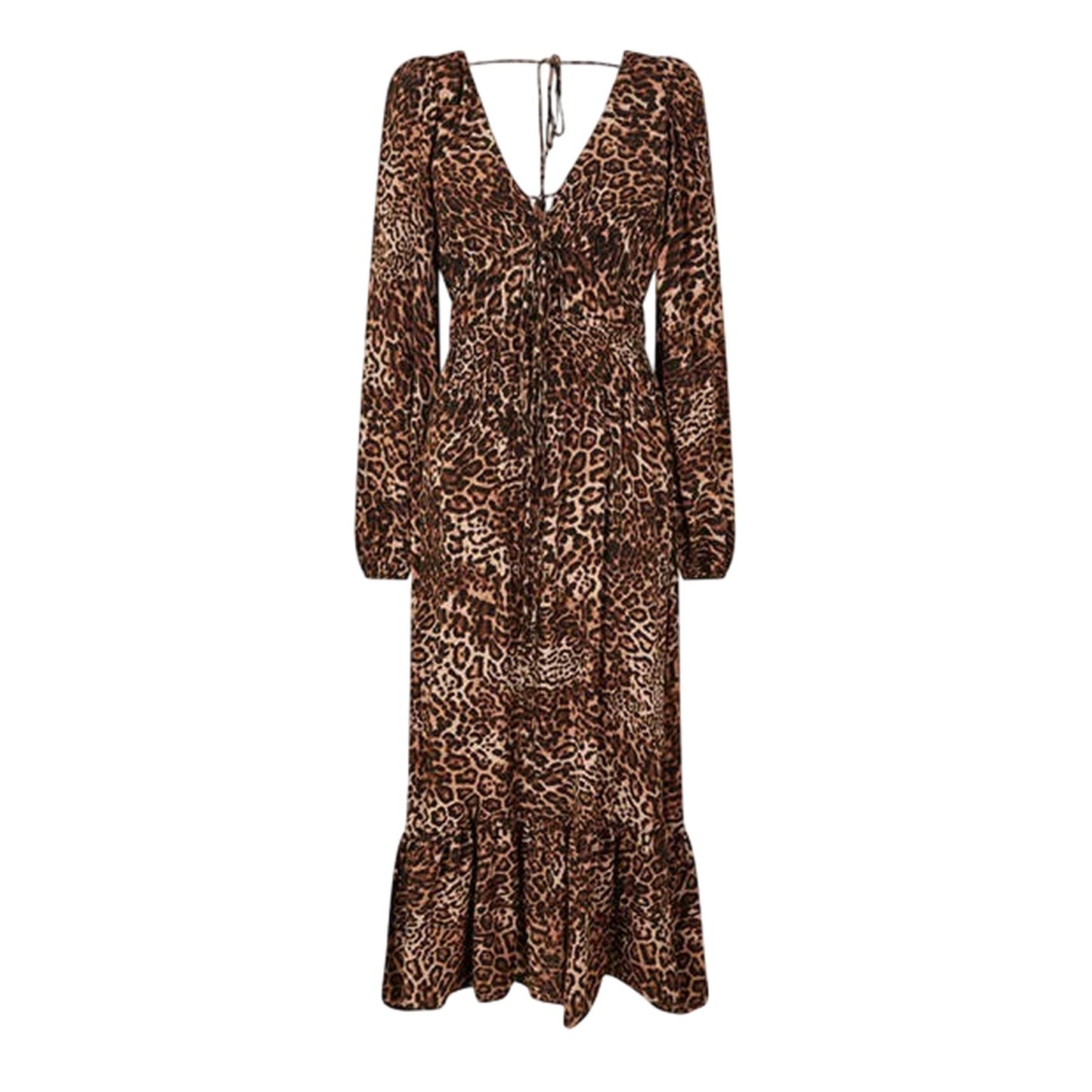 Multicoloured - Front - Nobody´s Child Womens-Ladies Samntha Leopard Print V Neck Midi Dress